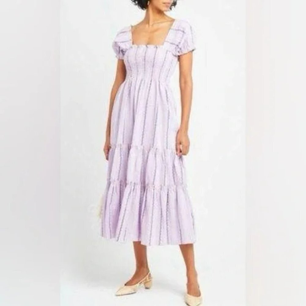 O.P.T. Daphne‎ Floral Smocked Midi Dress by Anthropologie